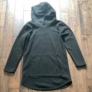 Z Avenue Black Casual Long Hoodie